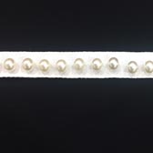 Gyöngy gombos szalag 10 mm - IVORY (Elefántcsontszínű) 